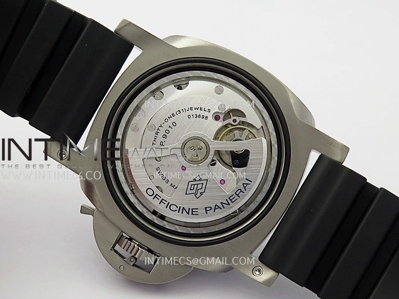 PAM1389 Titanium Submersible Black Ceramic Bezel VSF 1:1 Best Edition Black Dial On Black Rubber Strap P.9010 Clone